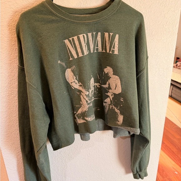Urban Outfitters Sweaters - Urban Outfitters Green Nirvana Graphic Sweater